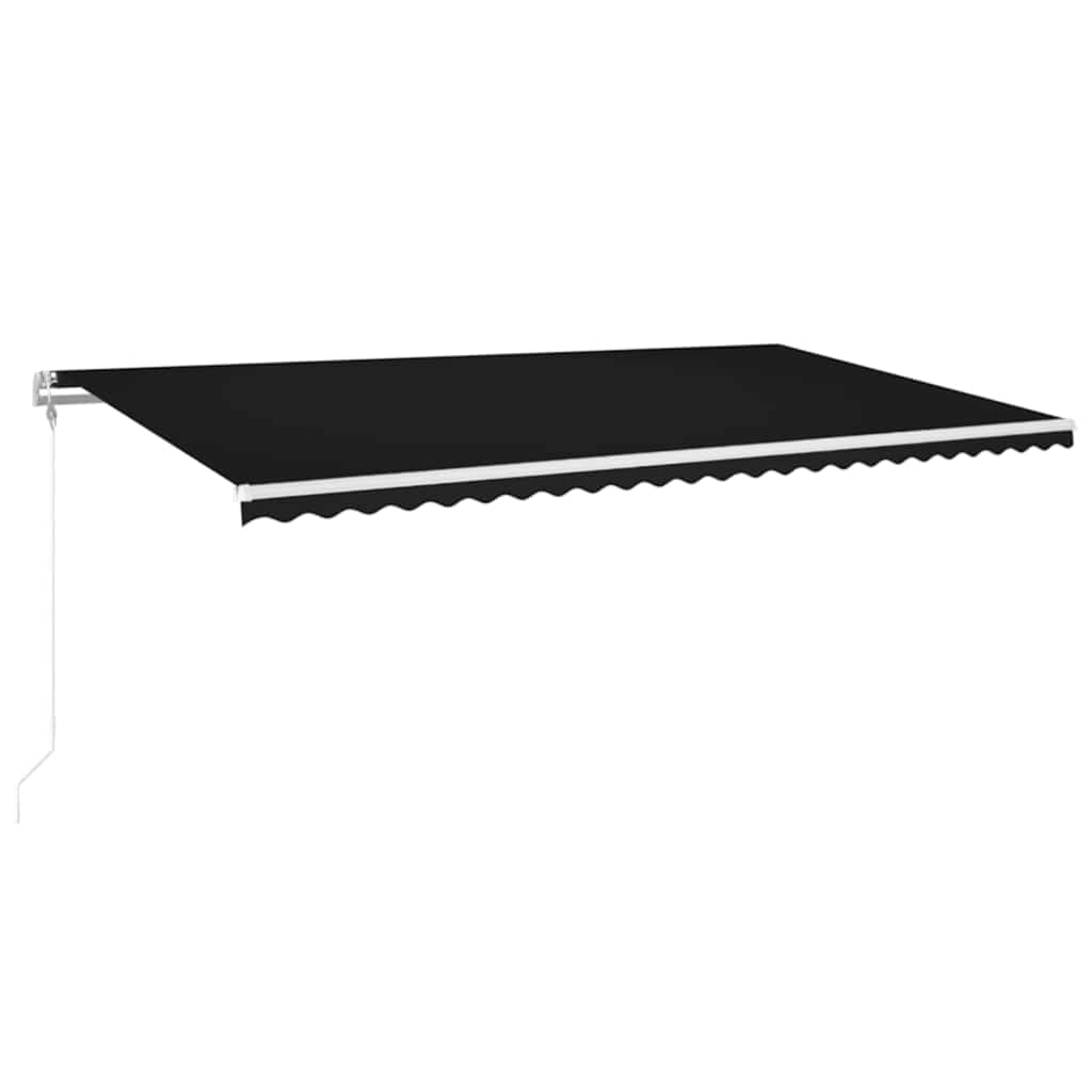markise m. LED + vindsensor 600x300 cm automatisk antracit