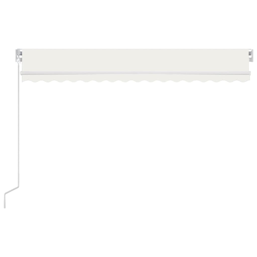 markise m. LED-lys 400x350 cm manuel betjening cremefarvet