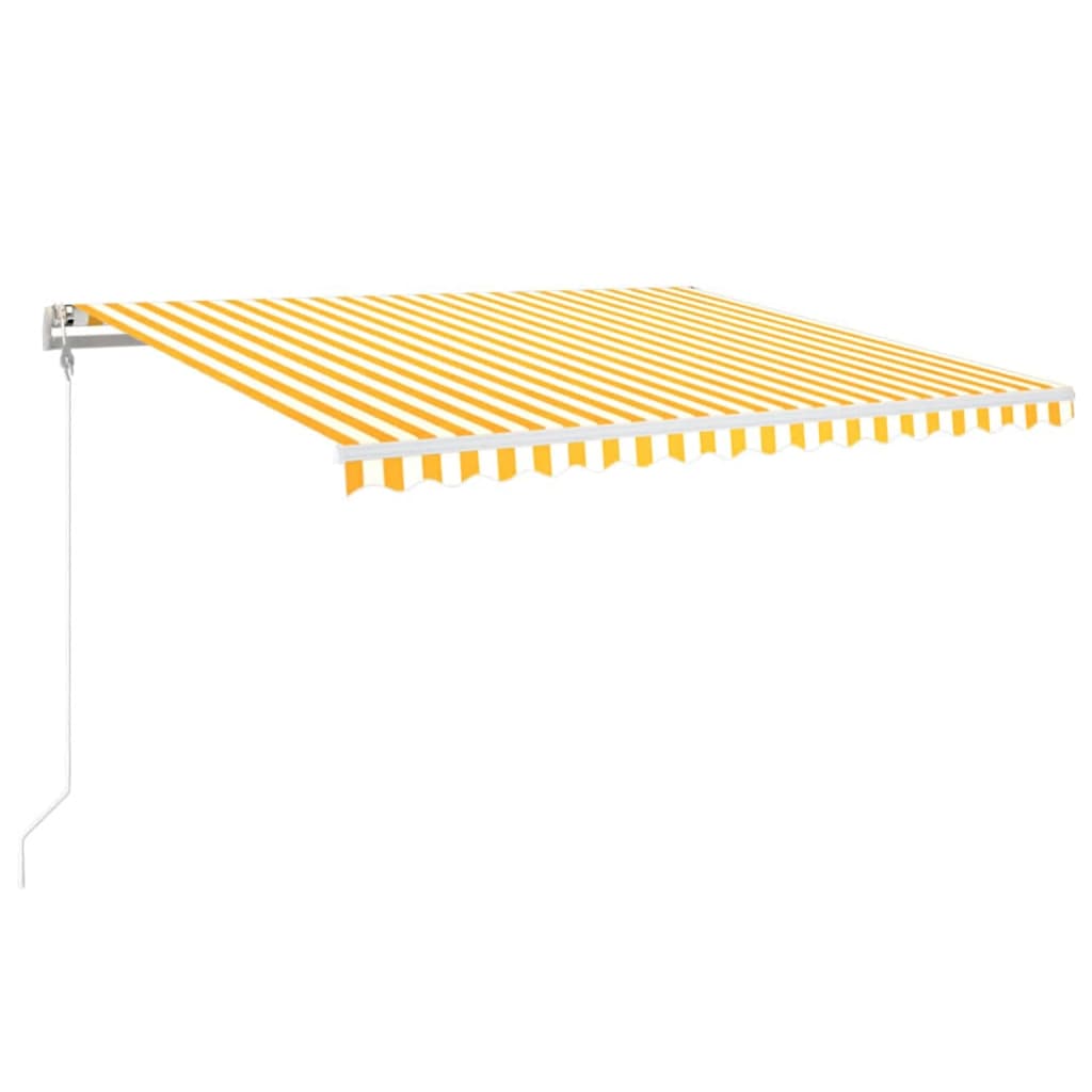 markise m. LED + vindsensor 400x350 cm automatisk gul/hvid