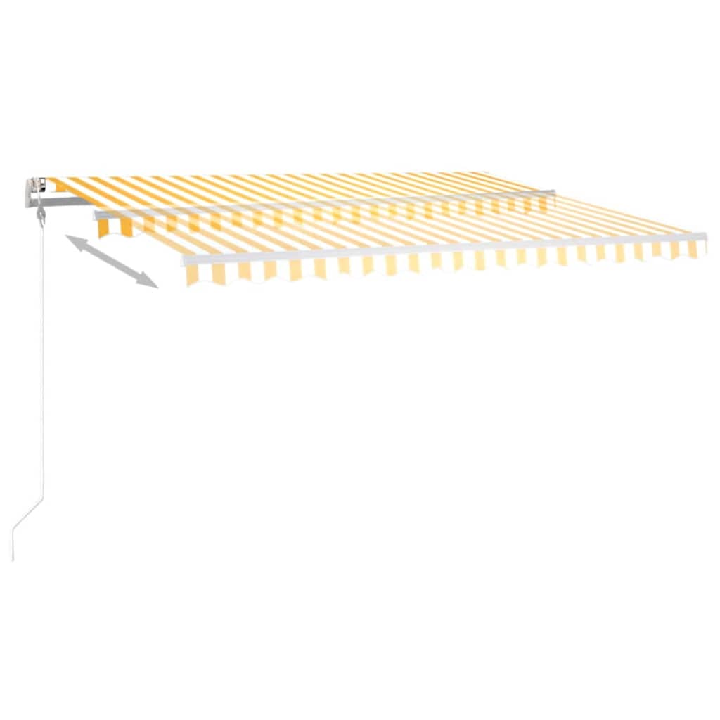 markise m. LED + vindsensor 400x350 cm automatisk gul/hvid