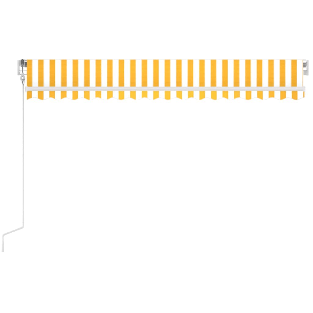 markise m. LED + vindsensor 400x350 cm automatisk gul/hvid