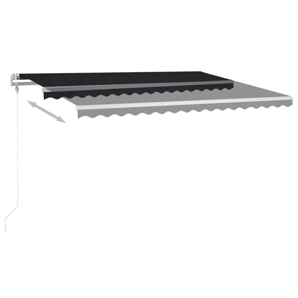 markise m. LED + vindsensor 400x350 cm automatisk antracit
