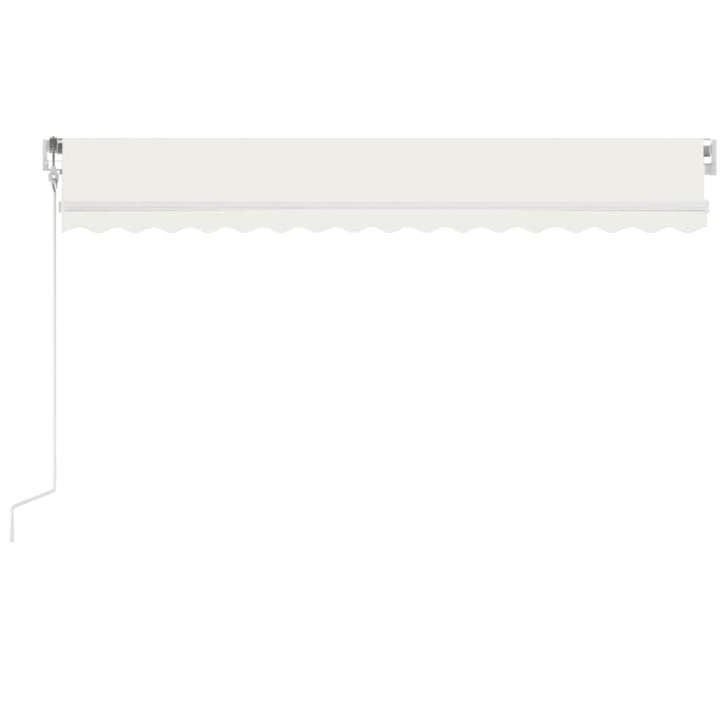markise m. LED + vindsensor 450x350 cm automatisk cremefarvet