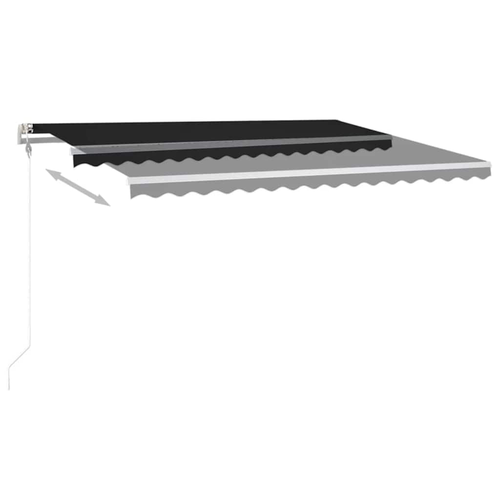 markise m. LED + vindsensor 450x350 cm automatisk antracitgrå