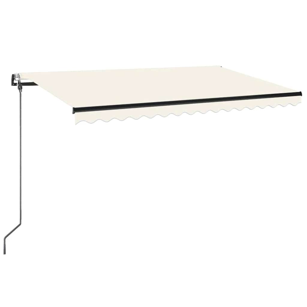 markise m. LED + vindsensor 300x250 cm automatisk cremefarvet