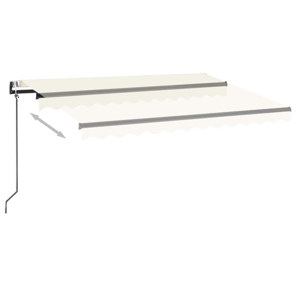 markise m. LED + vindsensor 300x250 cm automatisk cremefarvet