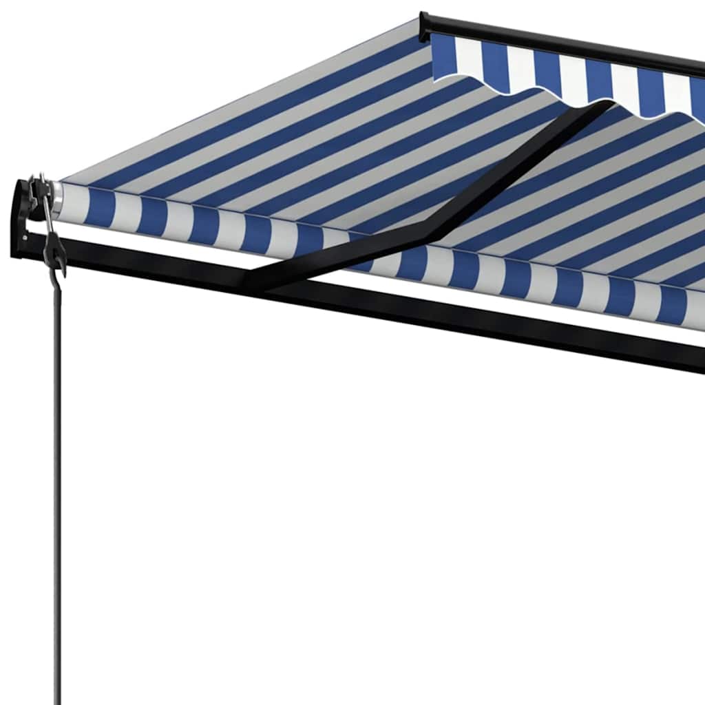 markise 400x300 cm automatisk betjening blå og hvid