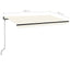 markise m. LED-lys 400x350 cm manuel betjening cremefarvet