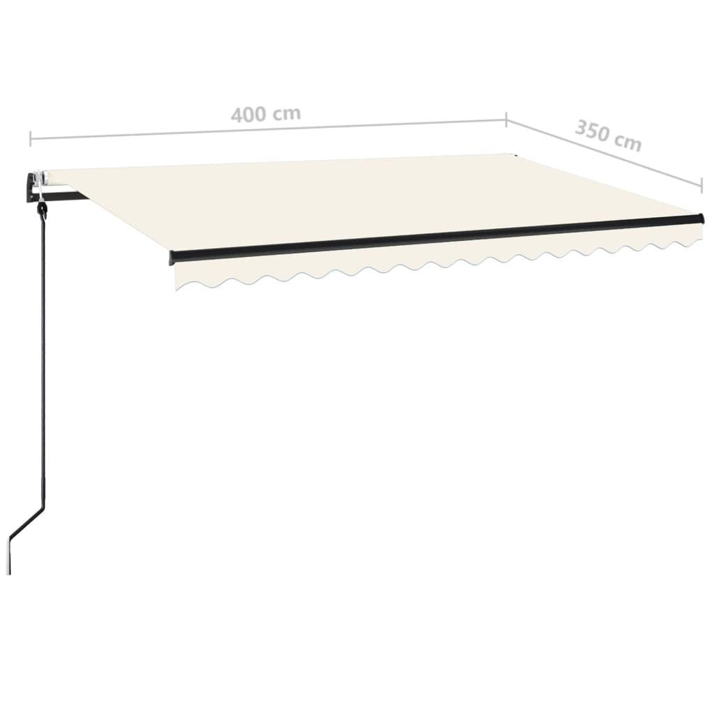 markise m. LED + vindsensor 400x350 cm automatisk creme