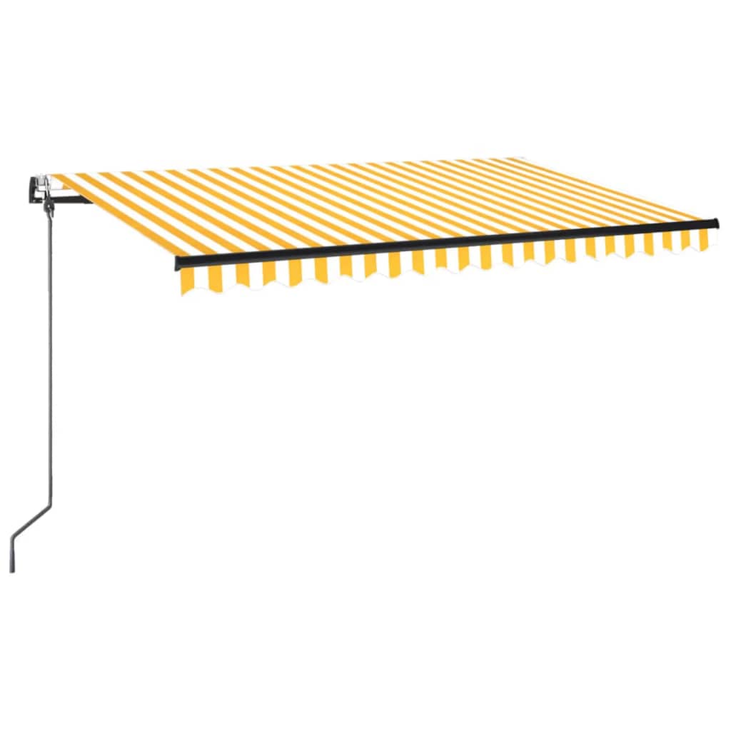 markise m. LED + vindsensor 400x350 cm automatisk gul/hvid