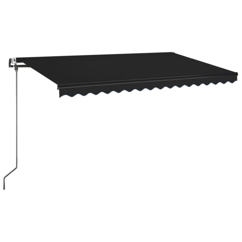 markise m. LED + vindsensor 400x350 cm automatisk antracit