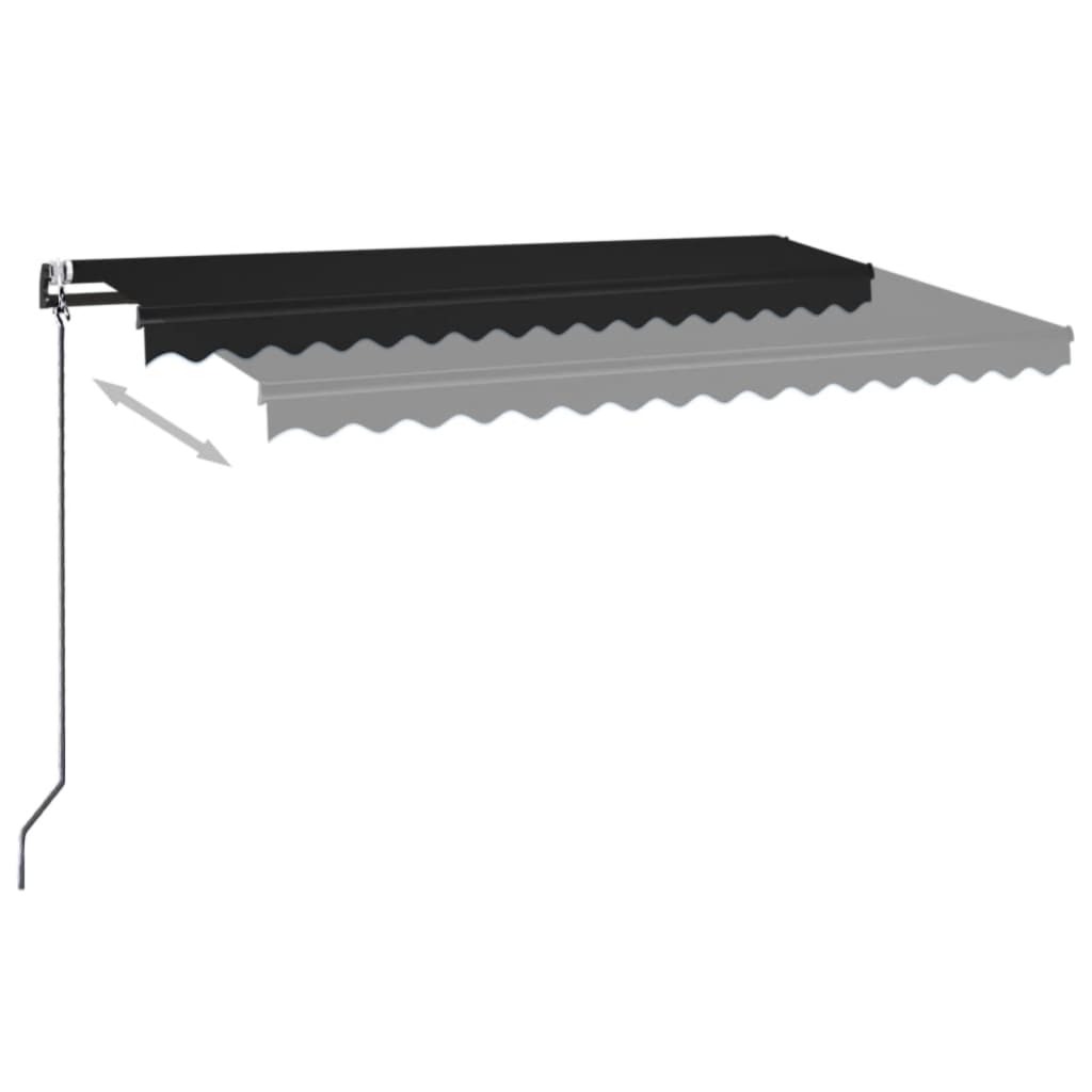 markise m. LED + vindsensor 400x350 cm automatisk antracit