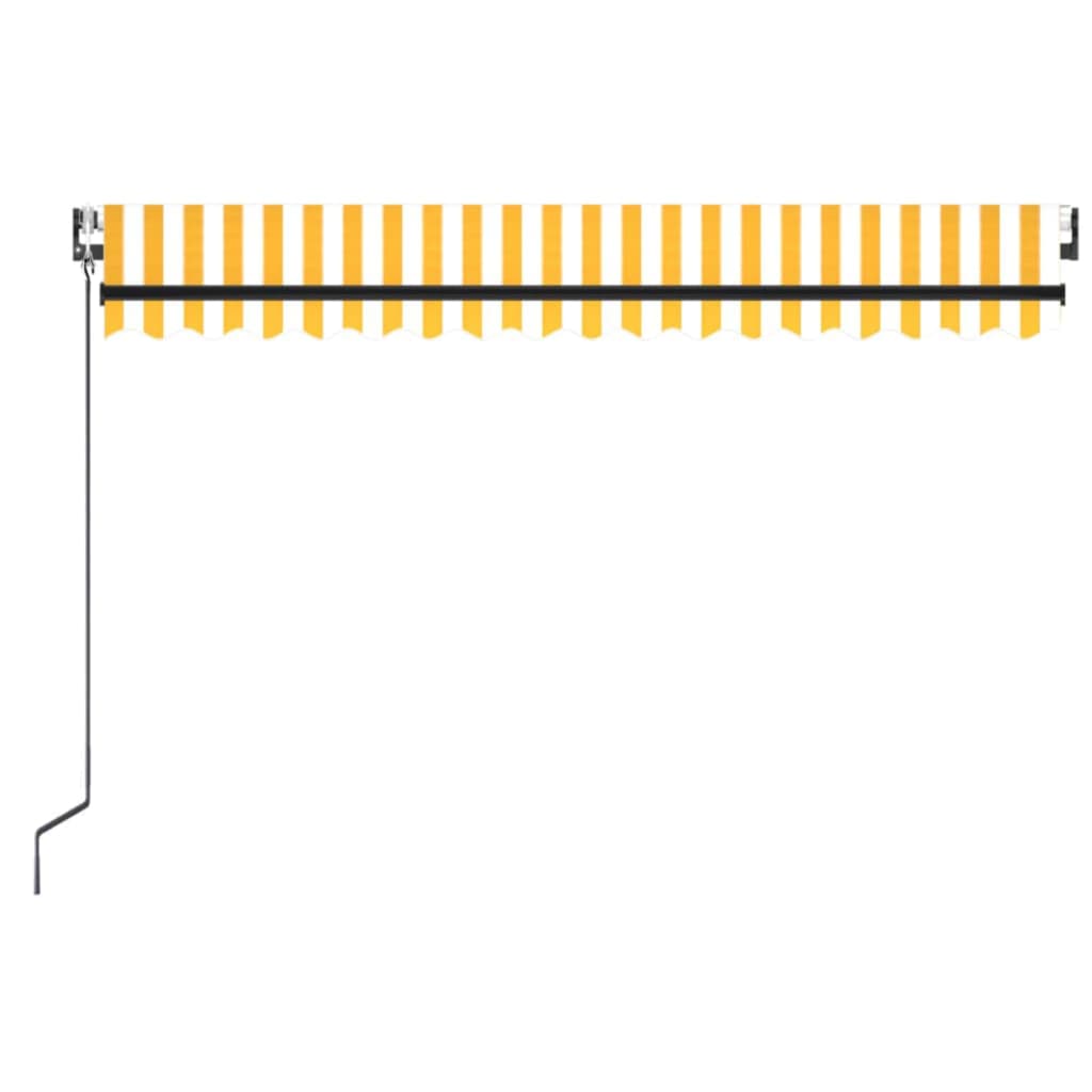 markise m. LED + vindsensor 450x350 cm automatisk gul og hvid