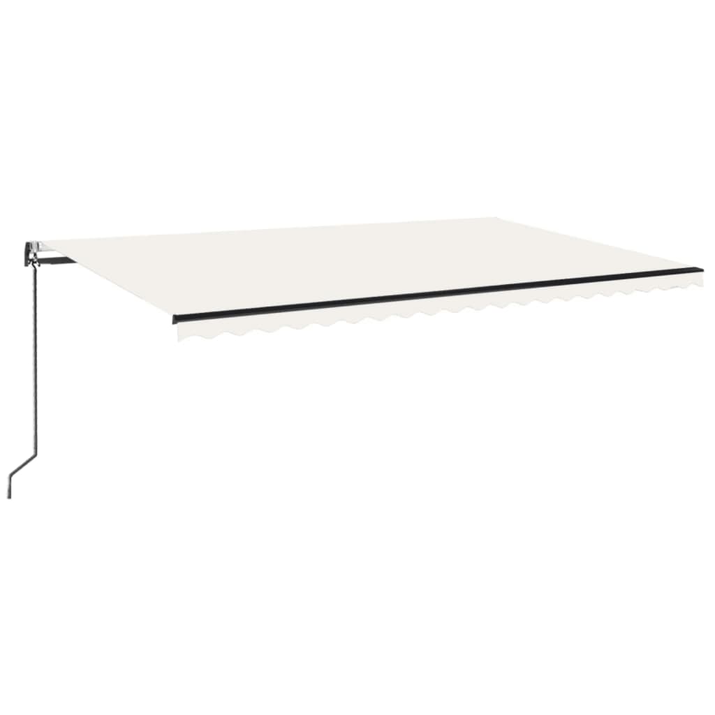 markise m. LED + vindsensor 500x350 cm automatisk cremefarvet