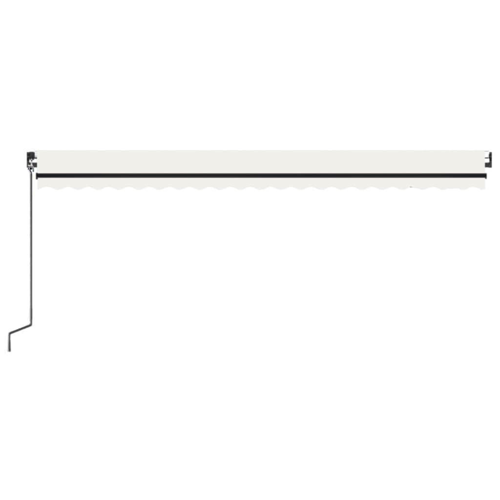 markise m. LED + vindsensor 500x350 cm automatisk cremefarvet