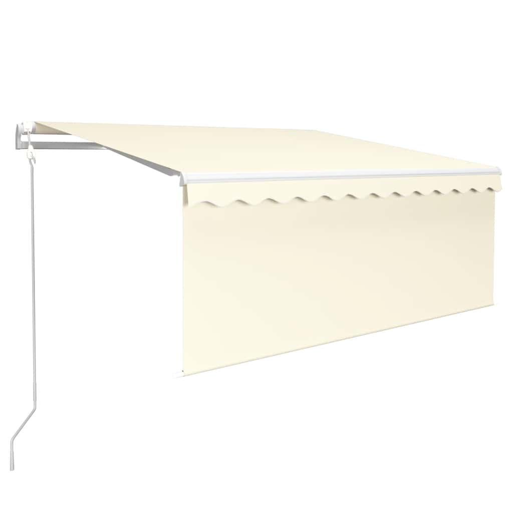 markise m. gardin 3x2,5 m automatisk betjening cremefarvet