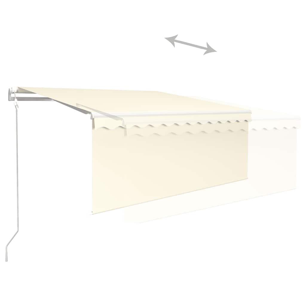 markise m. gardin 3x2,5 m automatisk betjening cremefarvet