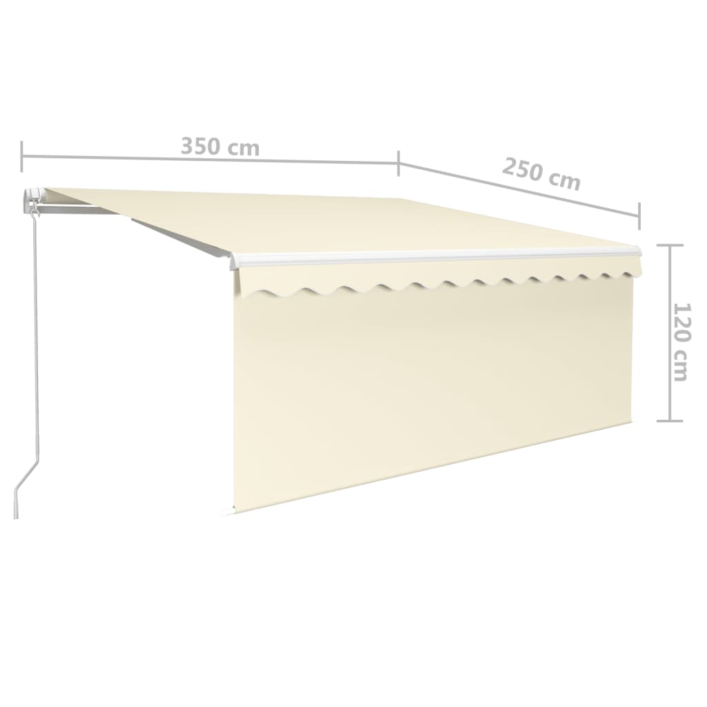 markise m. gardin 3,5x2,5 m manuel betjening cremefarvet