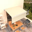 markise m. gardin 3,5x2,5 m manuel betjening cremefarvet