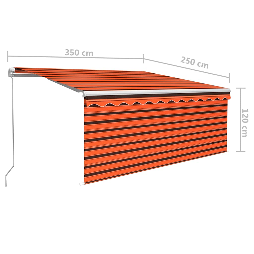 Udtrækkelig markise Orange og Brun Polyester