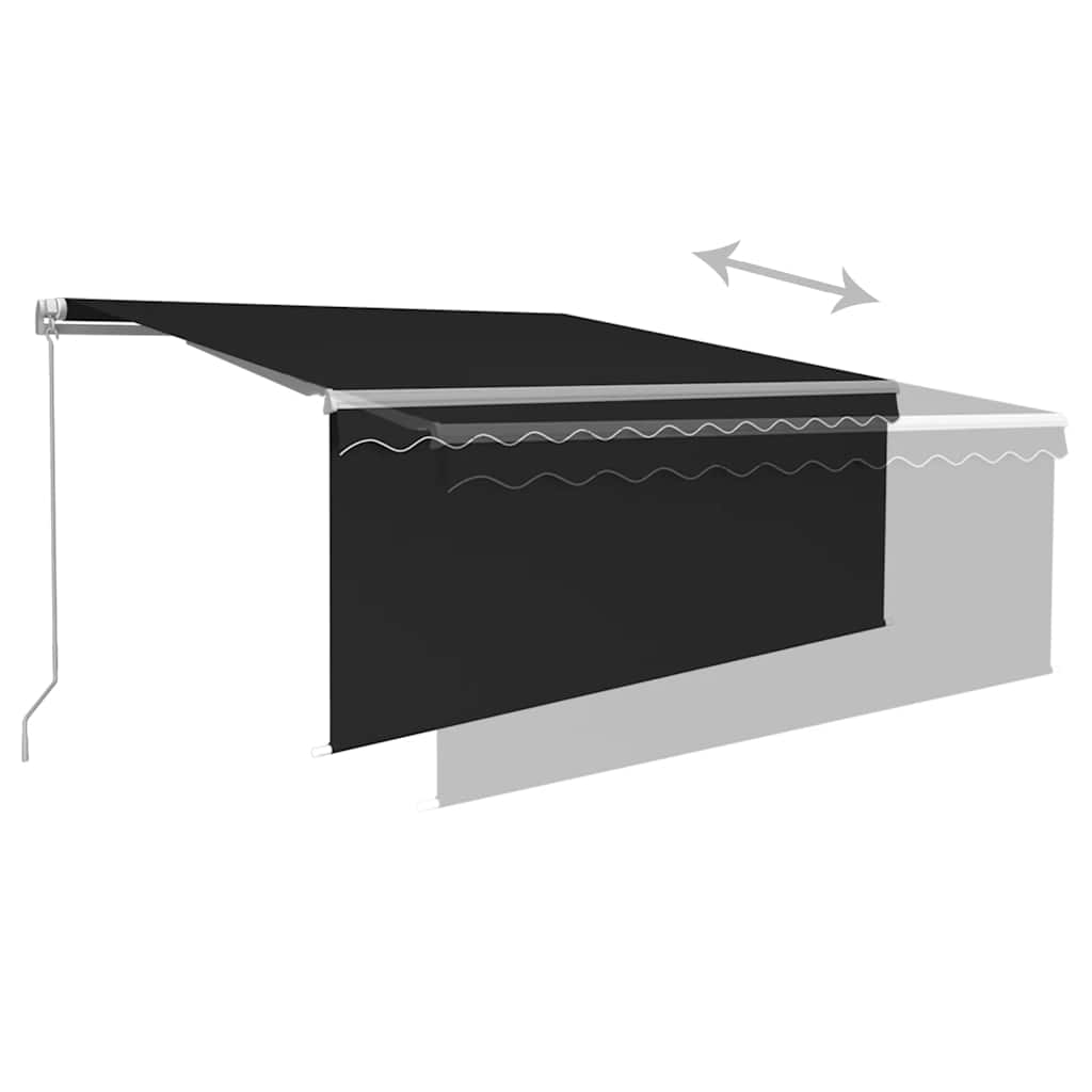markise m. rullegardin 3,5x2,5 m automatisk betjening antracit