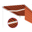 markise m. gardin + LED 3,5x2,5 m manuel betjening orange/brun