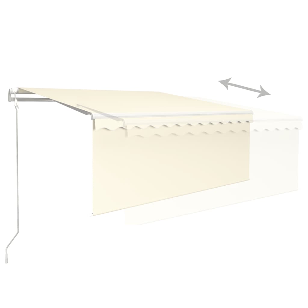 markise m. gardin 3,5x2,5 m automatisk betjening cremefarvet
