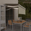 markise m. gardin+LED+vindsensor 3,5x2,5 m auto cremefarvet