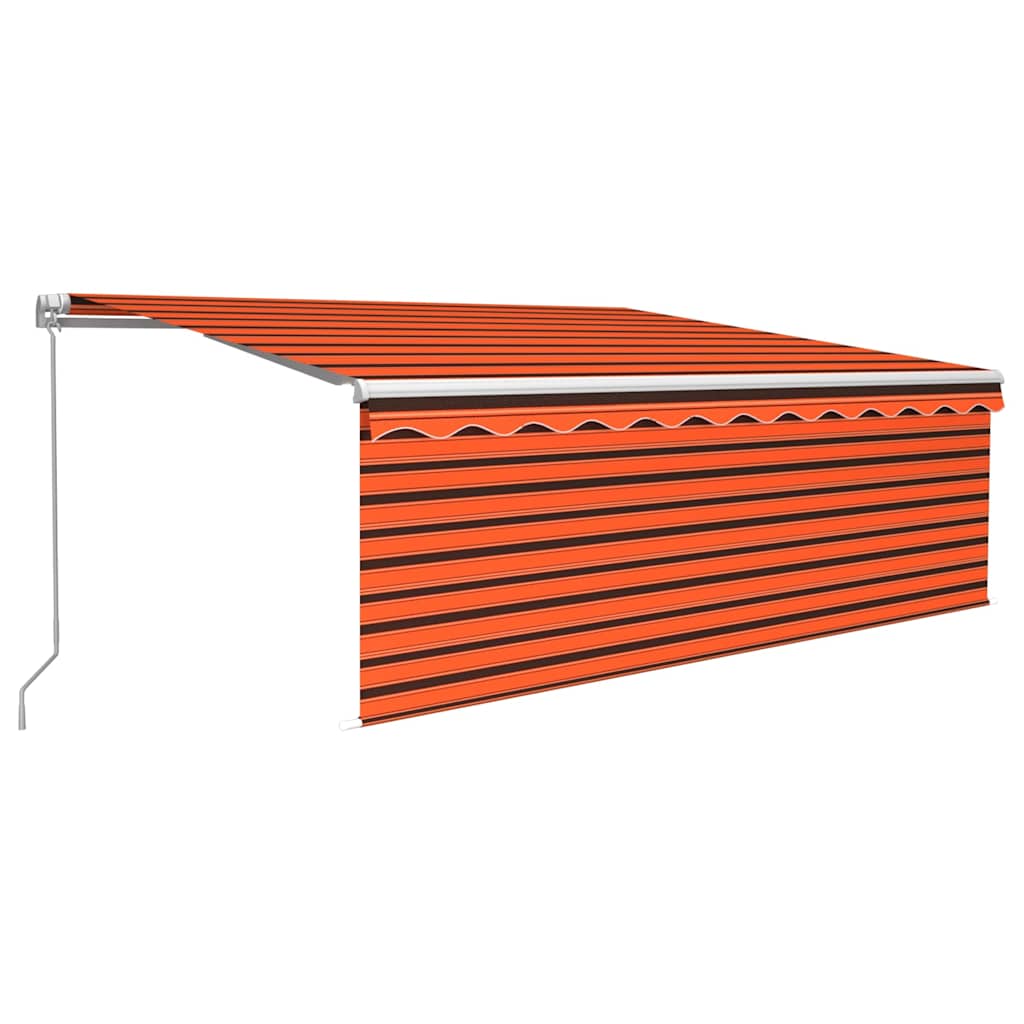 Udtrækkelig markise Orange og Brun 4 × 3 m Polyester