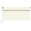 markise m. gardin+LED+vindsensor 3x2,5 m automatisk cremefarvet