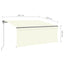 markise m. gardin+LED+vindsensor 3x2,5 m automatisk cremefarvet