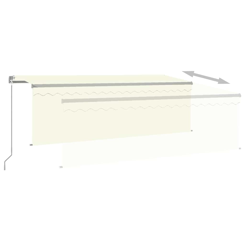 markise m. gardin 4x3 m manuel betjening cremefarvet