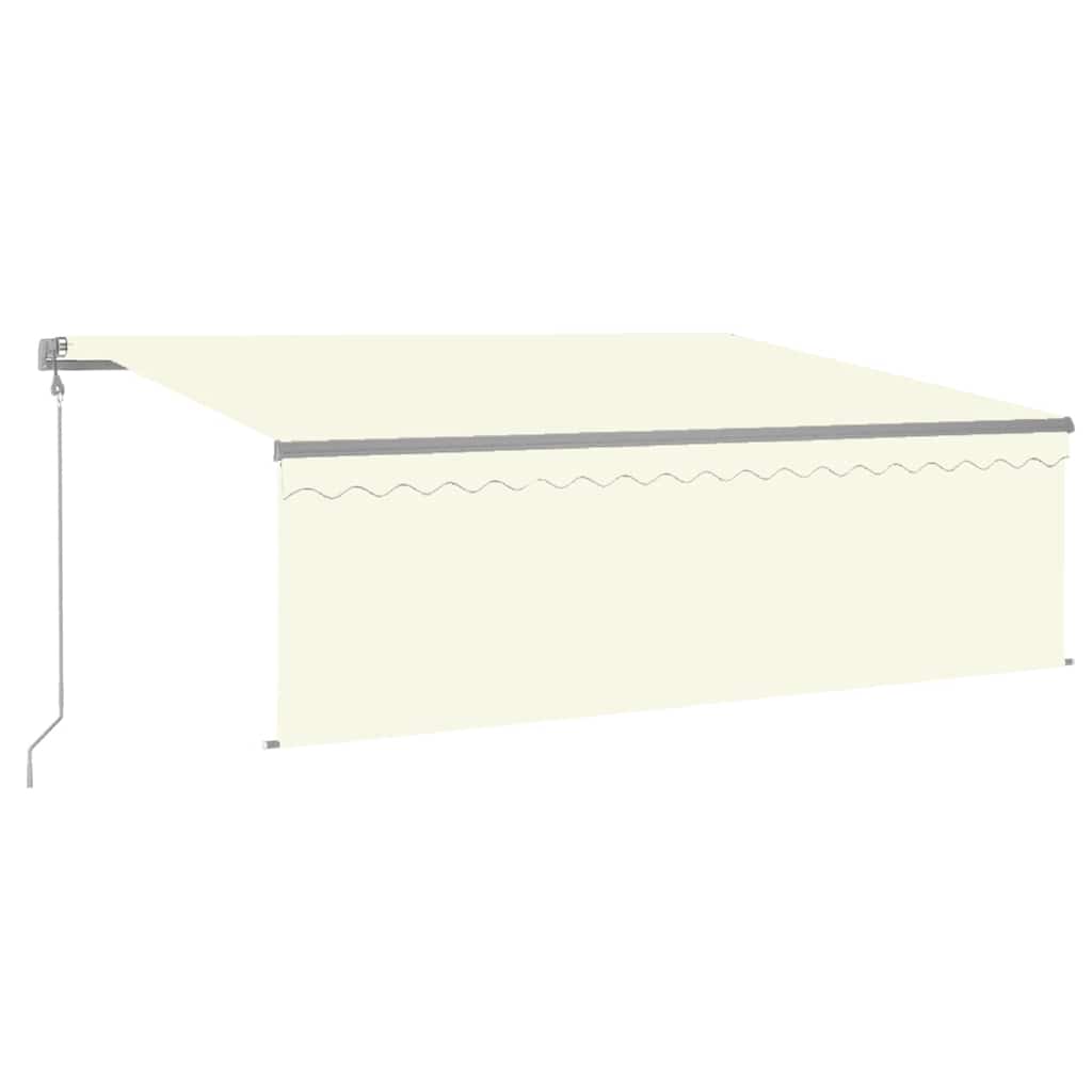 markise m. gardin 4x3 m automatisk betjening cremefarvet
