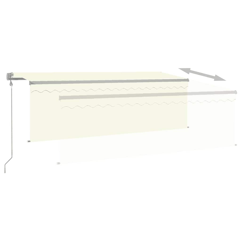 markise m. gardin 4x3 m automatisk betjening cremefarvet