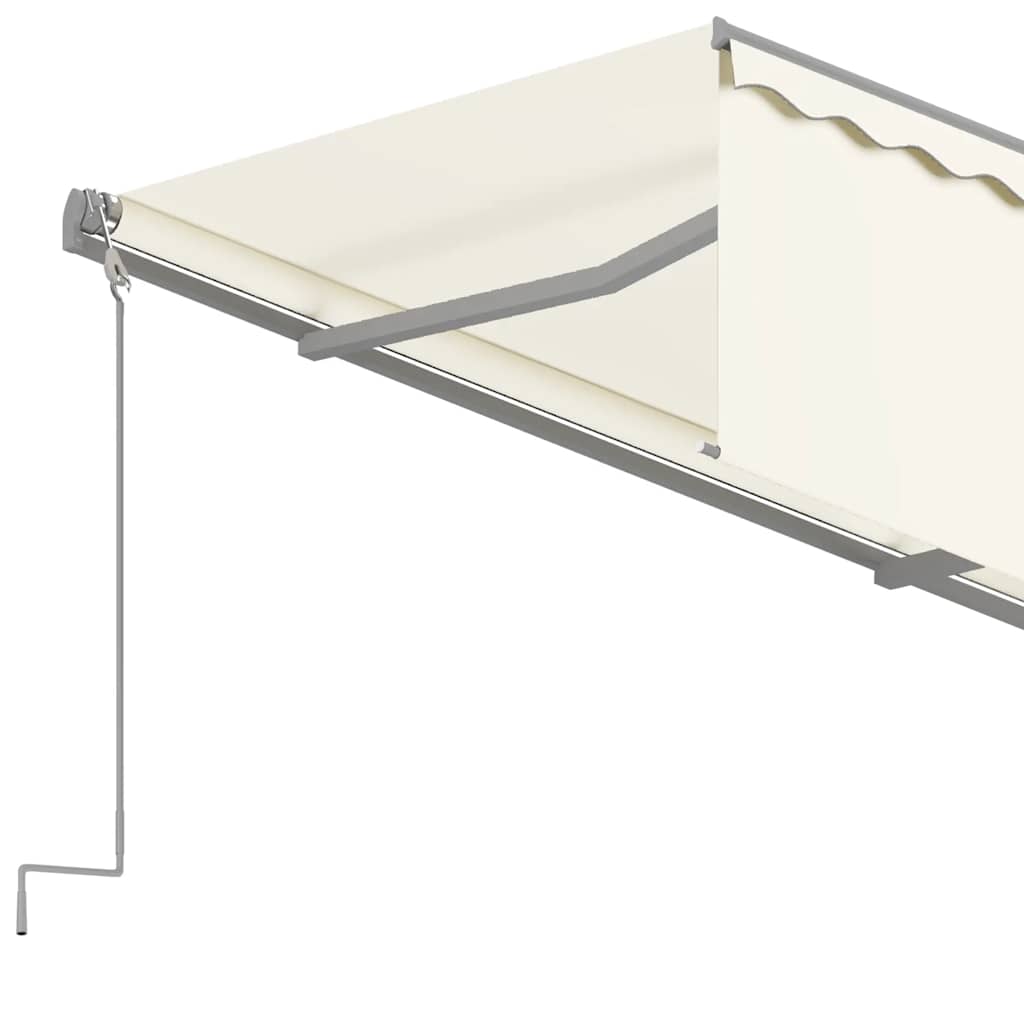 markise m. gardin 4x3 m automatisk betjening cremefarvet