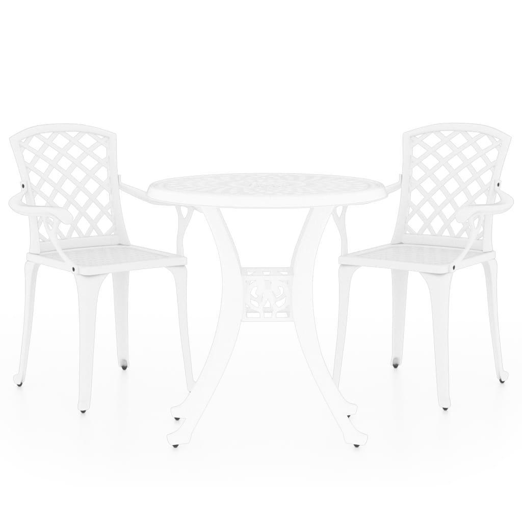 bistrosæt 3 dele støbt aluminium hvid