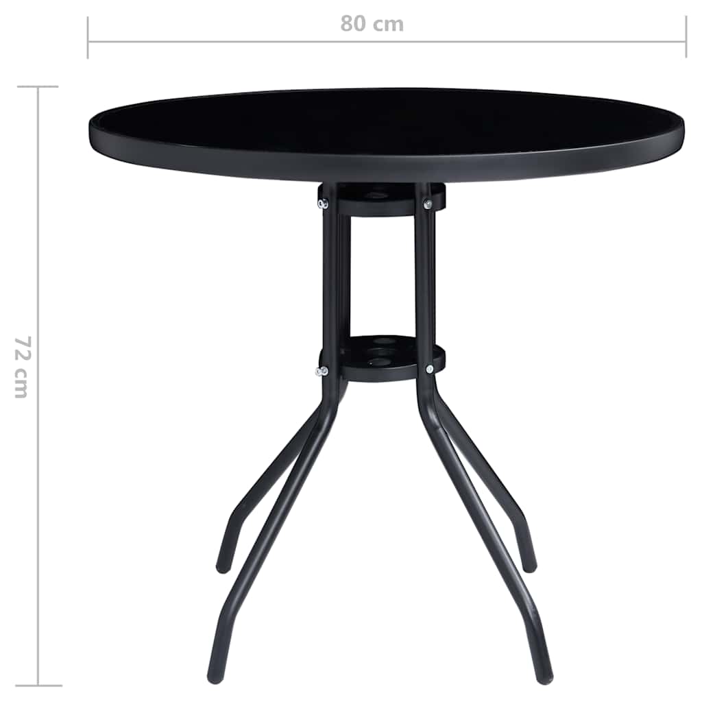 bistrosæt 5 dele sort og antracitgrå