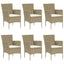 spisebordssæt til haven 7 dele polyrattan beige