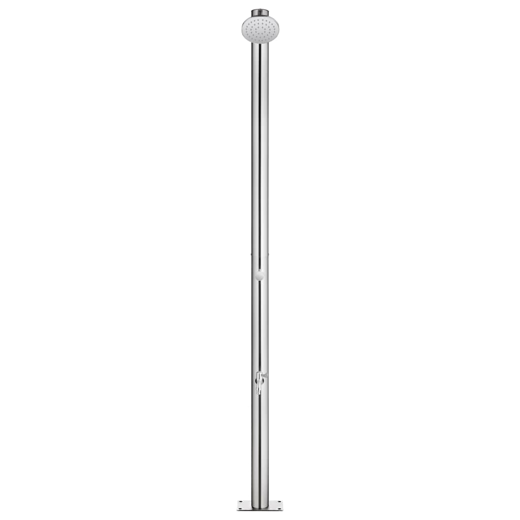 havebruser med grå bund 220 cm rustfrit stål