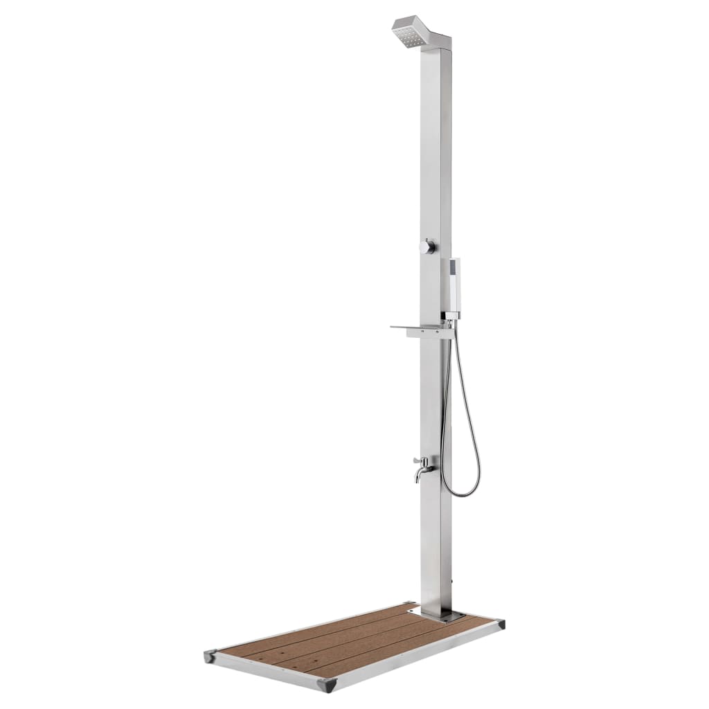 havebruser med brun bund 225 cm rustfrit stål
