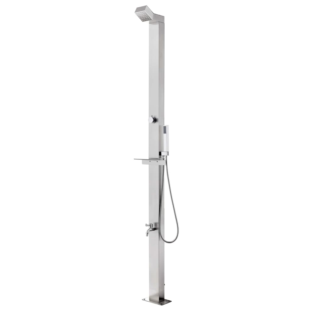 havebruser med brun bund 225 cm rustfrit stål