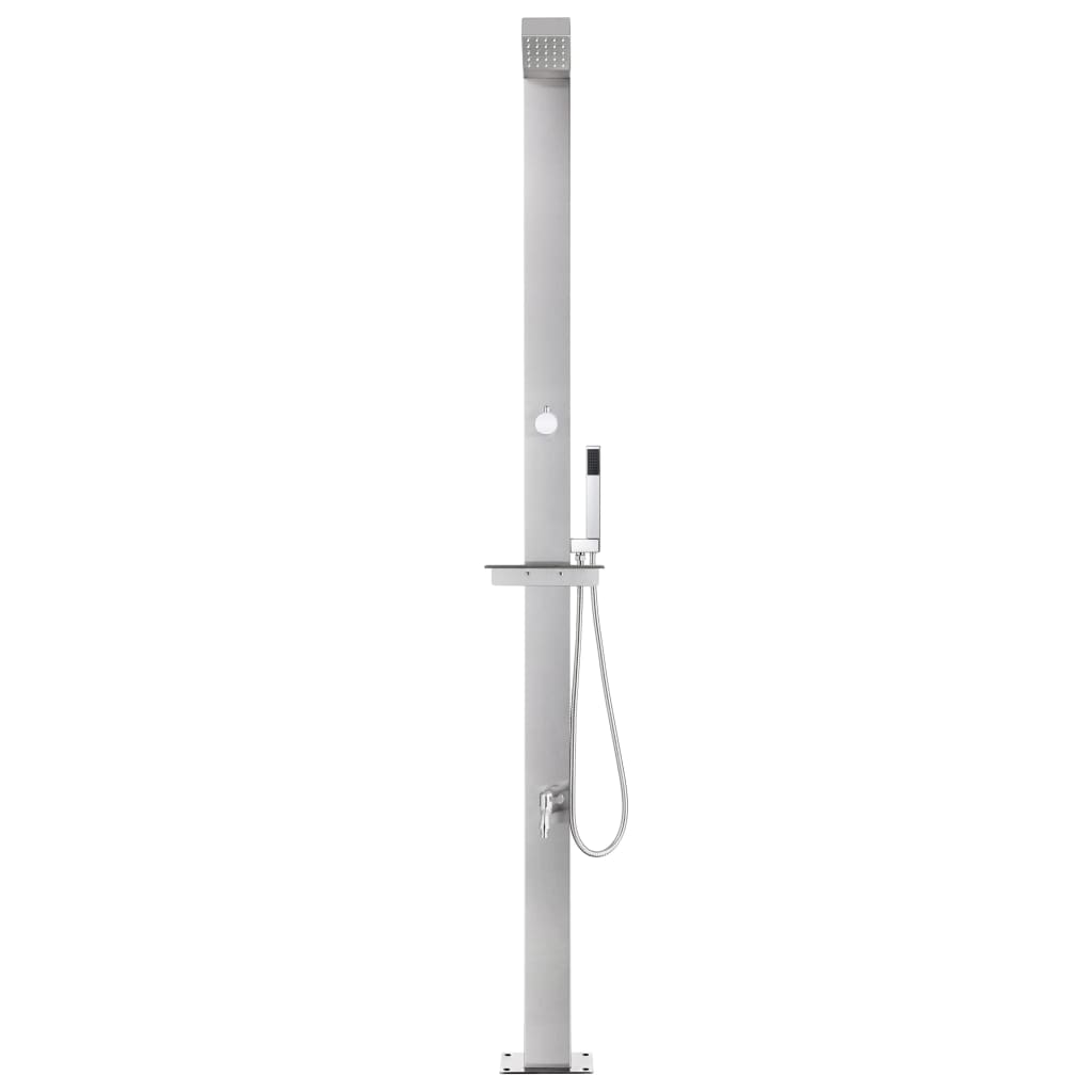 havebruser med brun bund 225 cm rustfrit stål