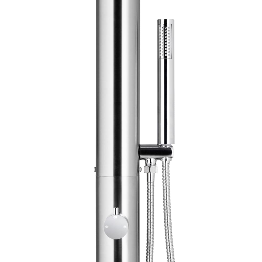 havebruser med brun bund 230 cm rustfrit stål