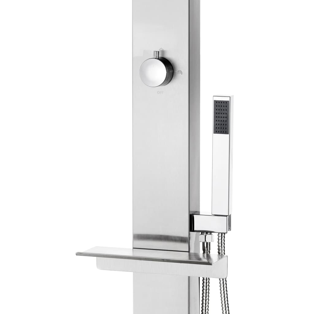 havebruser med grå bund 225 cm rustfrit stål