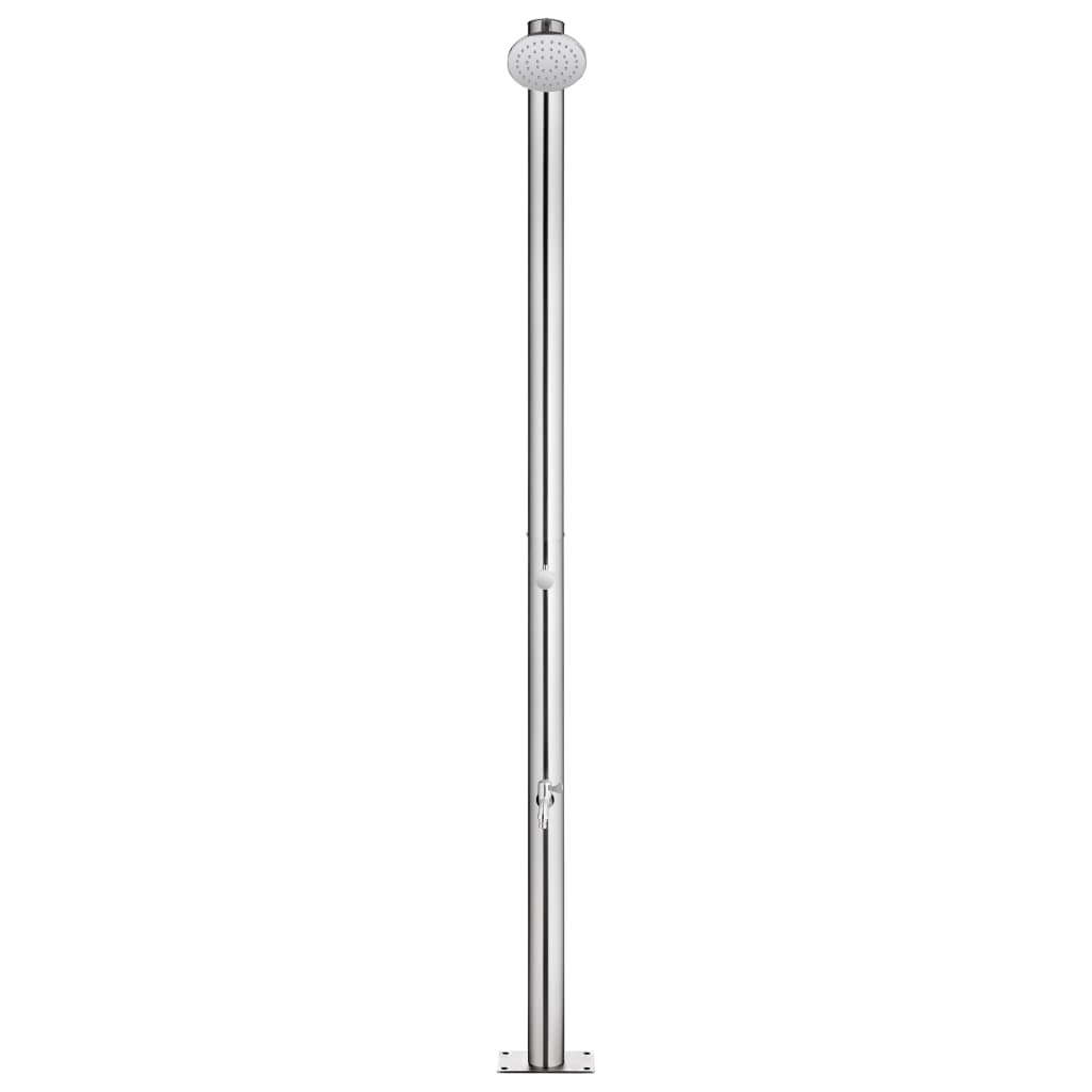 havebruser med grå bund 220 cm rustfrit stål