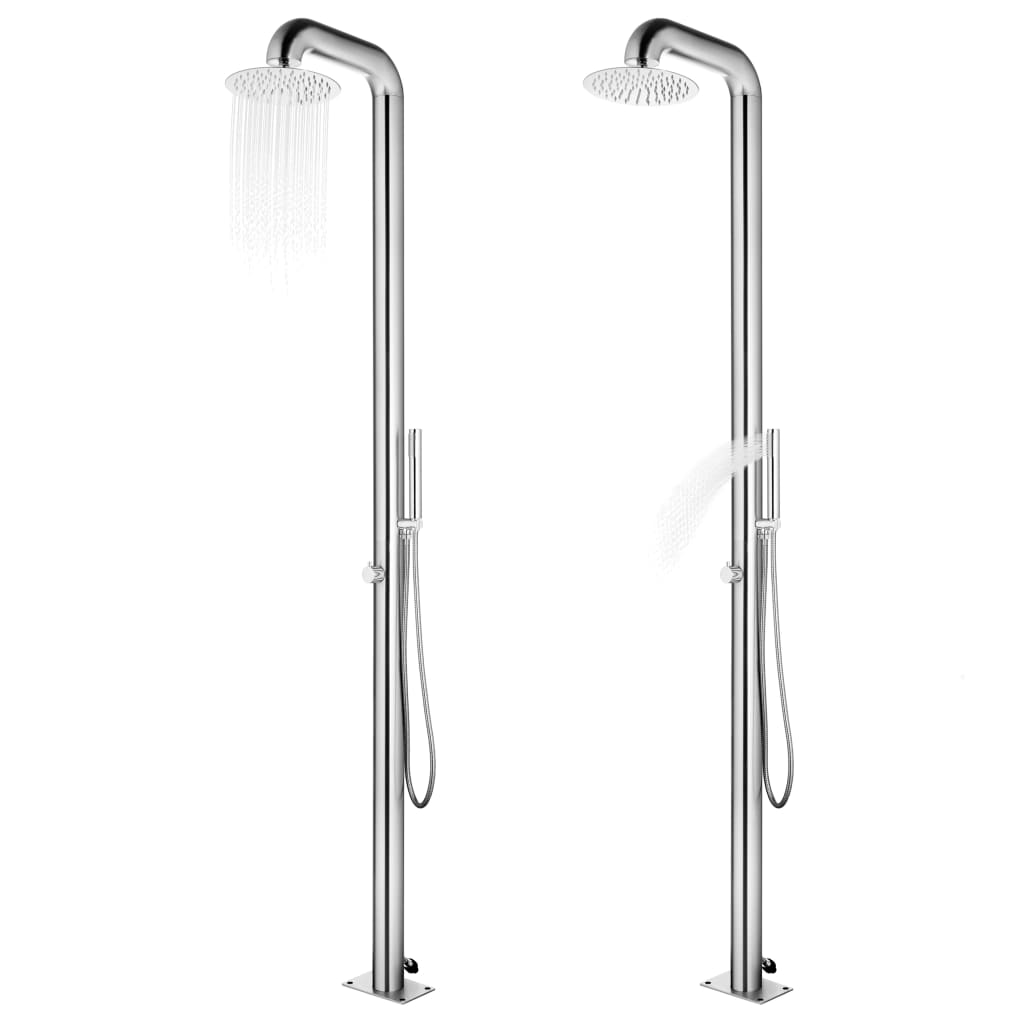 havebruser med grå bund 230 cm rustfrit stål