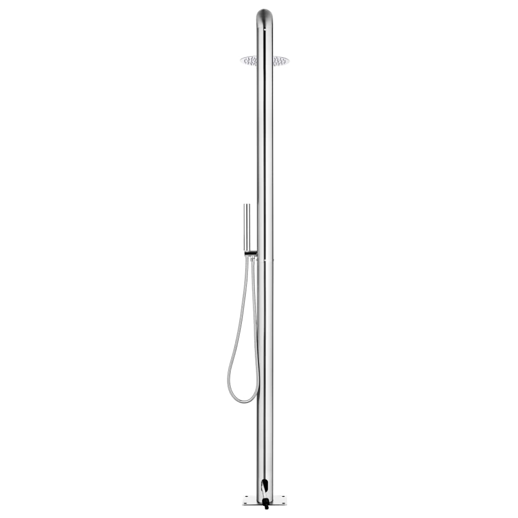 havebruser med grå bund 230 cm rustfrit stål