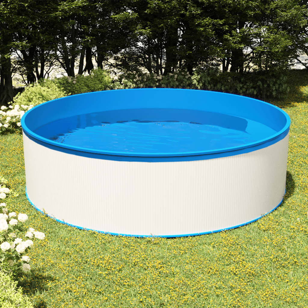 splasher pool med hængende skimmer og pumpe 350x90 cm hvid