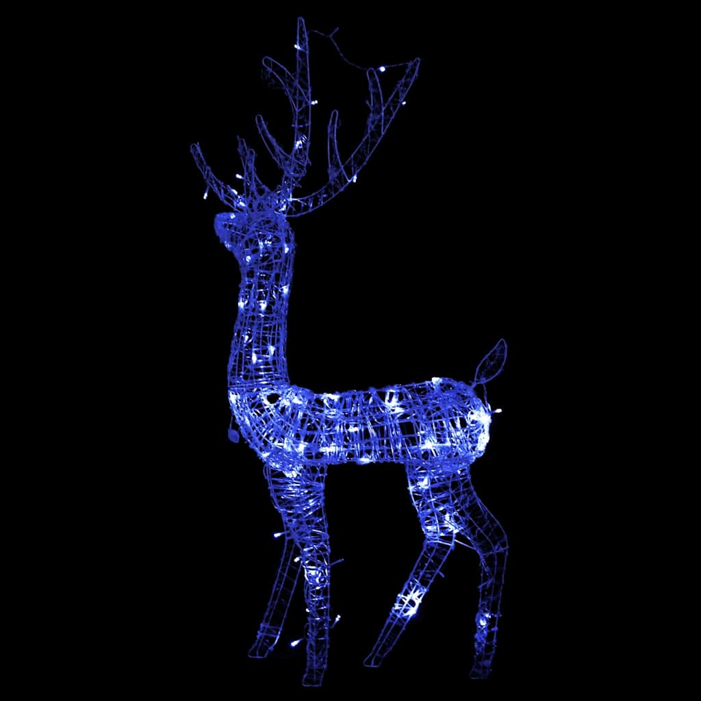 juledekoration rensdyr 140 LED'er 128 cm akryl blå