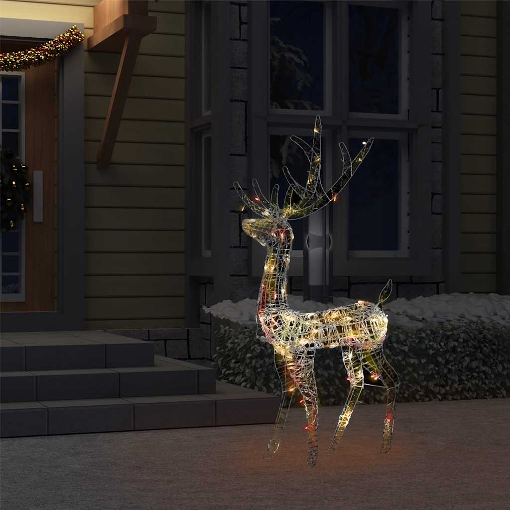 juledekoration rensdyr 140 LED'er 128 cm akryl flerfarvet